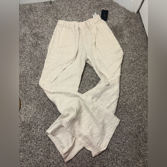 Zara Pants - Zara Basic Beige Linen Trousers- NWT